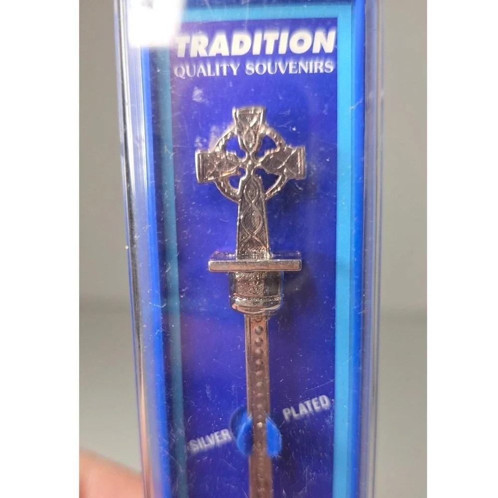 Vintage Silver Plated Cross Spoon Tradition Quality Souvenirs Carded